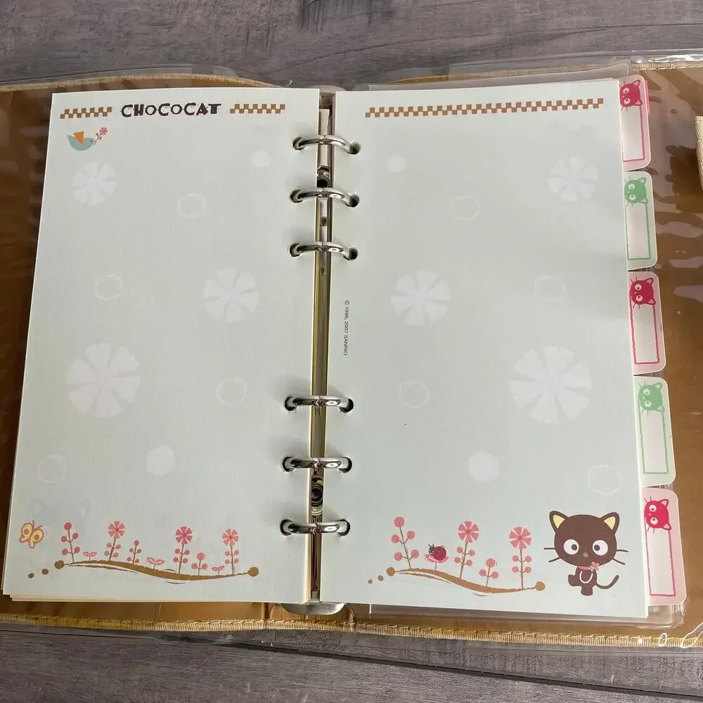 NOS Vintage SANRIO CHOCOCAT 1996 Undated Planner Tan Pink Address Book Organizer